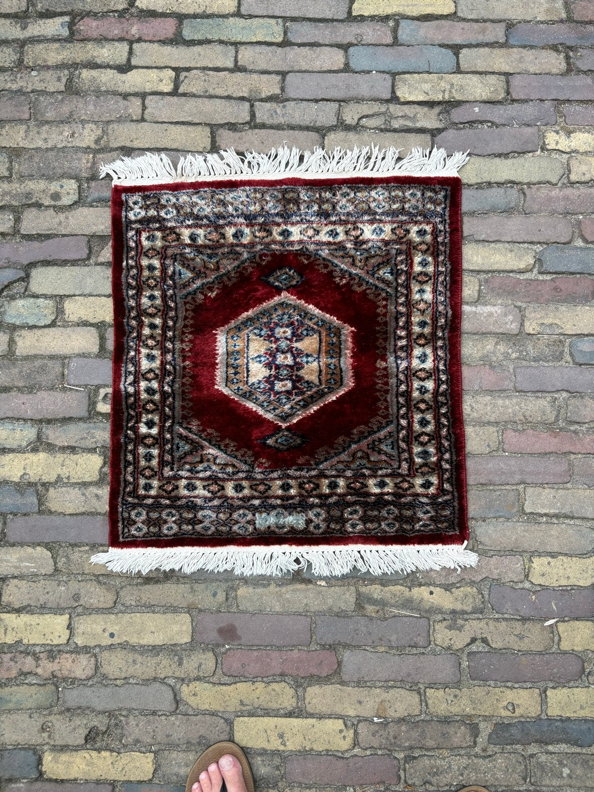 Vintage Bouchara tapijt 62x65, 50 tot 100 cm, Zo goed als nieuw, Bouchara, Rechthoekig
