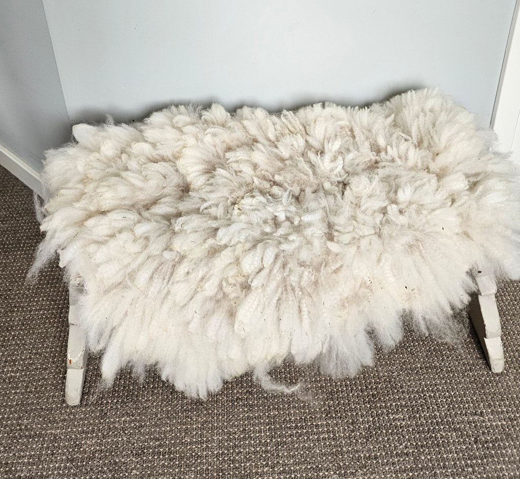 Alpacavachten op wolvilt, natuurlijke wol, Beige, Rechthoekig, Nieuw, 200 cm of meer