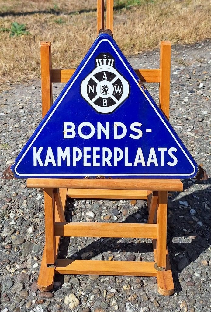 Antiek emaille bord ANWB Bonds-Kampeerplaats., Reclamebord, Gebruikt, ., Ophalen of Verzenden