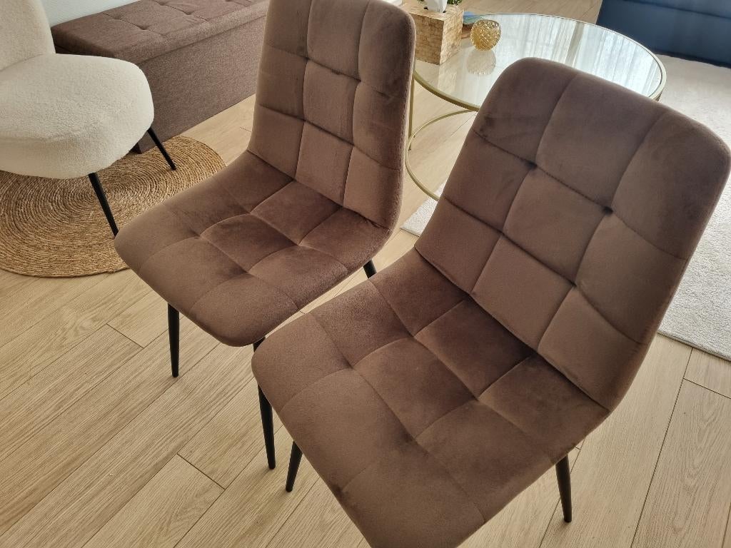 Eettafel stoelen 4 stuks, Huis en Inrichting, Stoelen, Ophalen, Bruin, Zo goed als nieuw, Vier