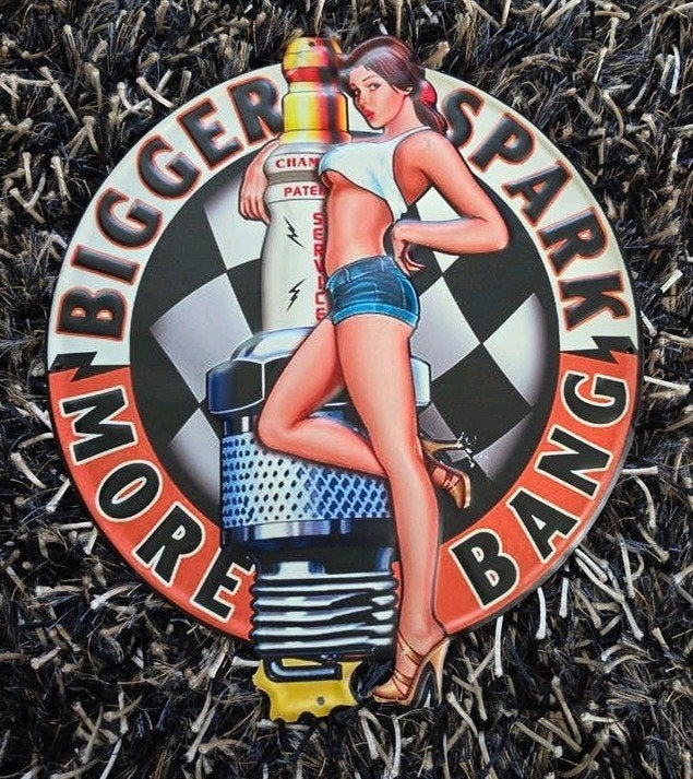 Vintage metalen bord Champion met reliëf - Decoratief, Antiek en Kunst, Ophalen of Verzenden