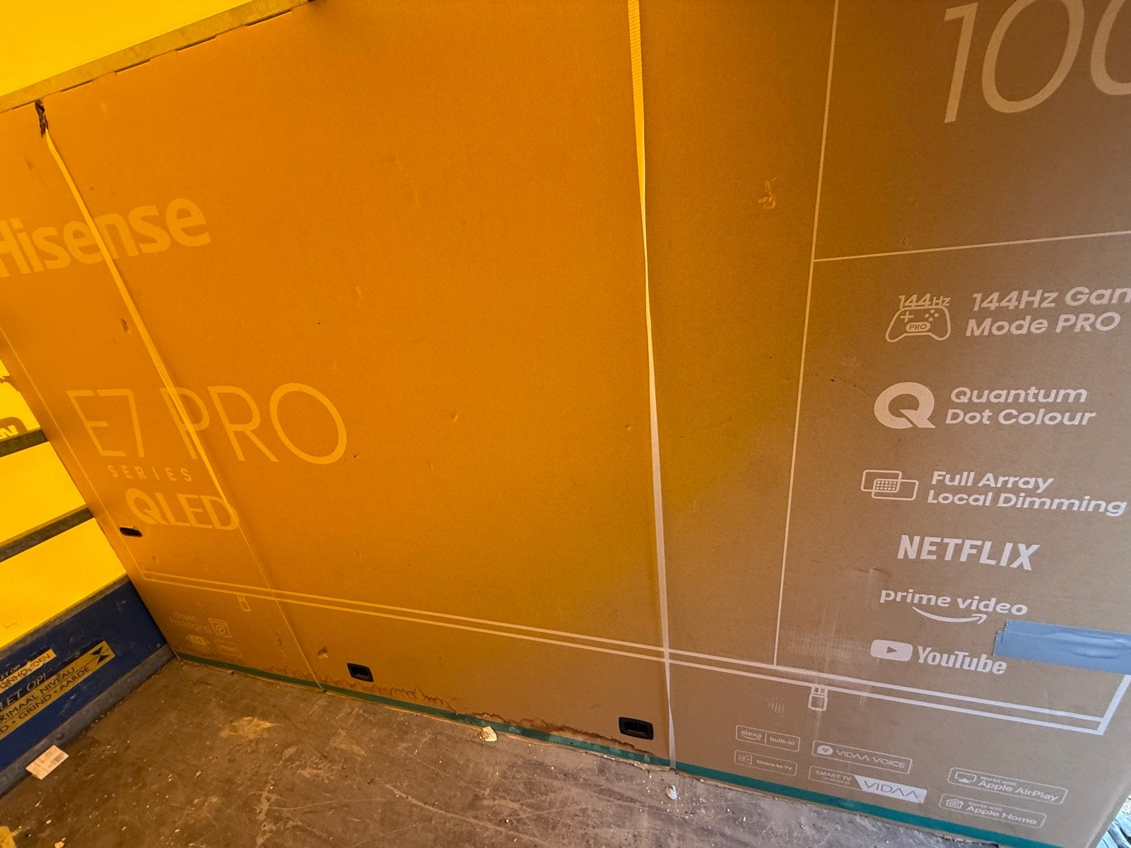 Hisense 100E7NQ PRO 100 inch QLED Smart TV 144Hz, QLED, Nieuw, 120 Hz, 100 cm of meer