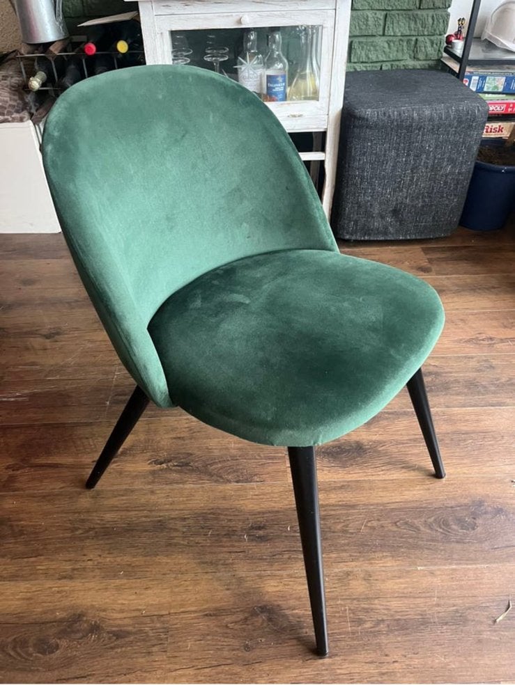 Suede groene stoelen 4 stuks, Ophalen, Zo goed als nieuw, Overige kleuren