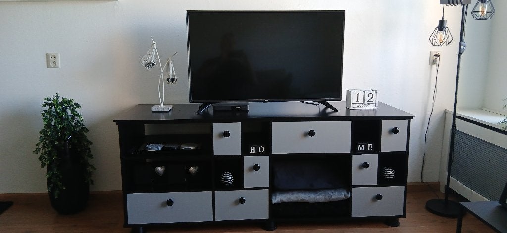 tv meubel + ladekast geverfd MDF zelfgemaakt, Ophalen, 50 tot 100 cm, Minder dan 100 cm, Overige houtsoorten