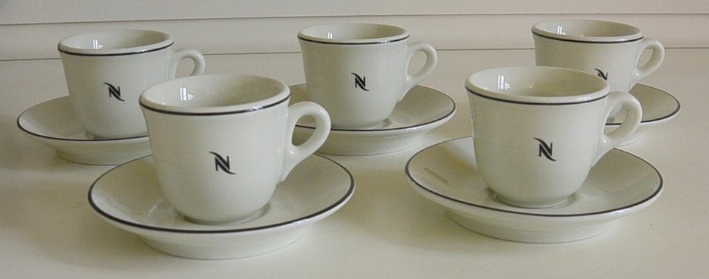 5 espresso kop & schotels Nespresso Tognana Porcellane Italy, Ophalen, Nieuw, Overige stijlen, Kop(pen) en/of Schotel(s)