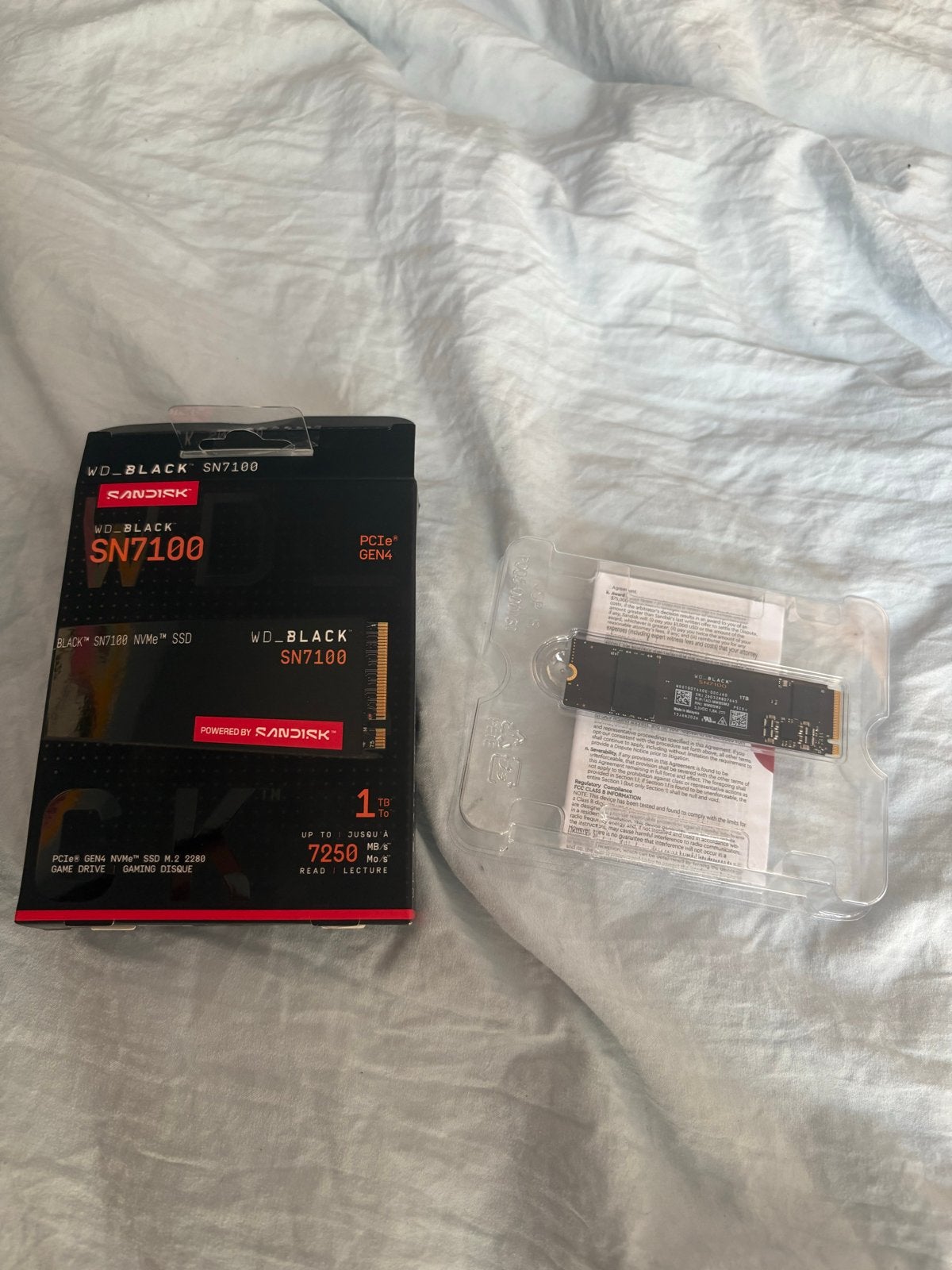 Sandisk WD_Black SN7100 1TB M.2 NVMe SSD PCIe Gen4, Computers en Software, Harde schijven, Intern, Server, SSD, Nieuw