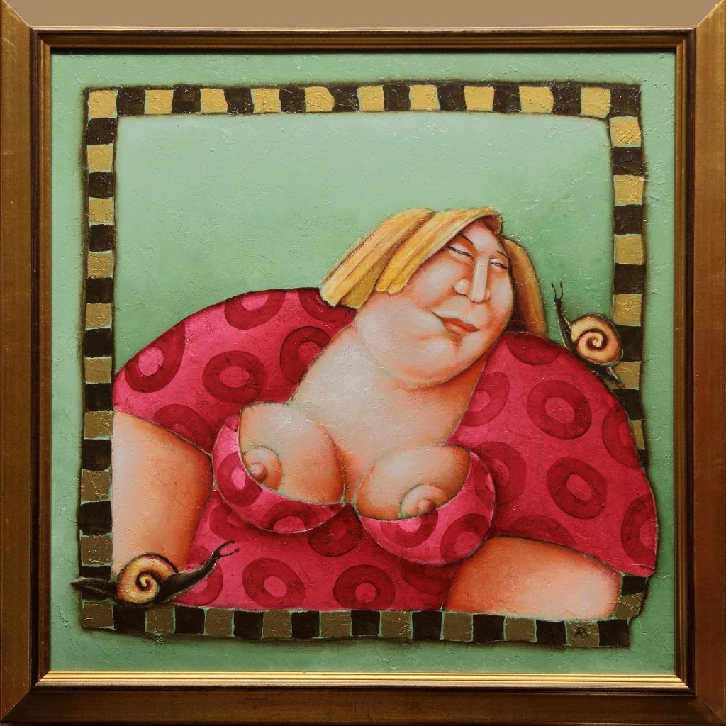 Ada Breedveld. Something to say 1997, Antiek en Kunst, Kunst | Schilderijen | Modern, Ophalen, Handgeschilderd, Textiel, Figuren