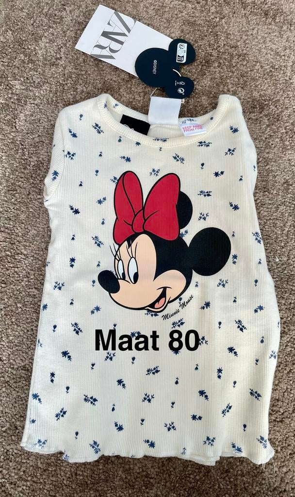 Shirt lange mouw Minnie Mouse Maat 80 Zara Nieuw, Ophalen of Verzenden, Nieuw, Meisje, Shirtje of Longsleeve