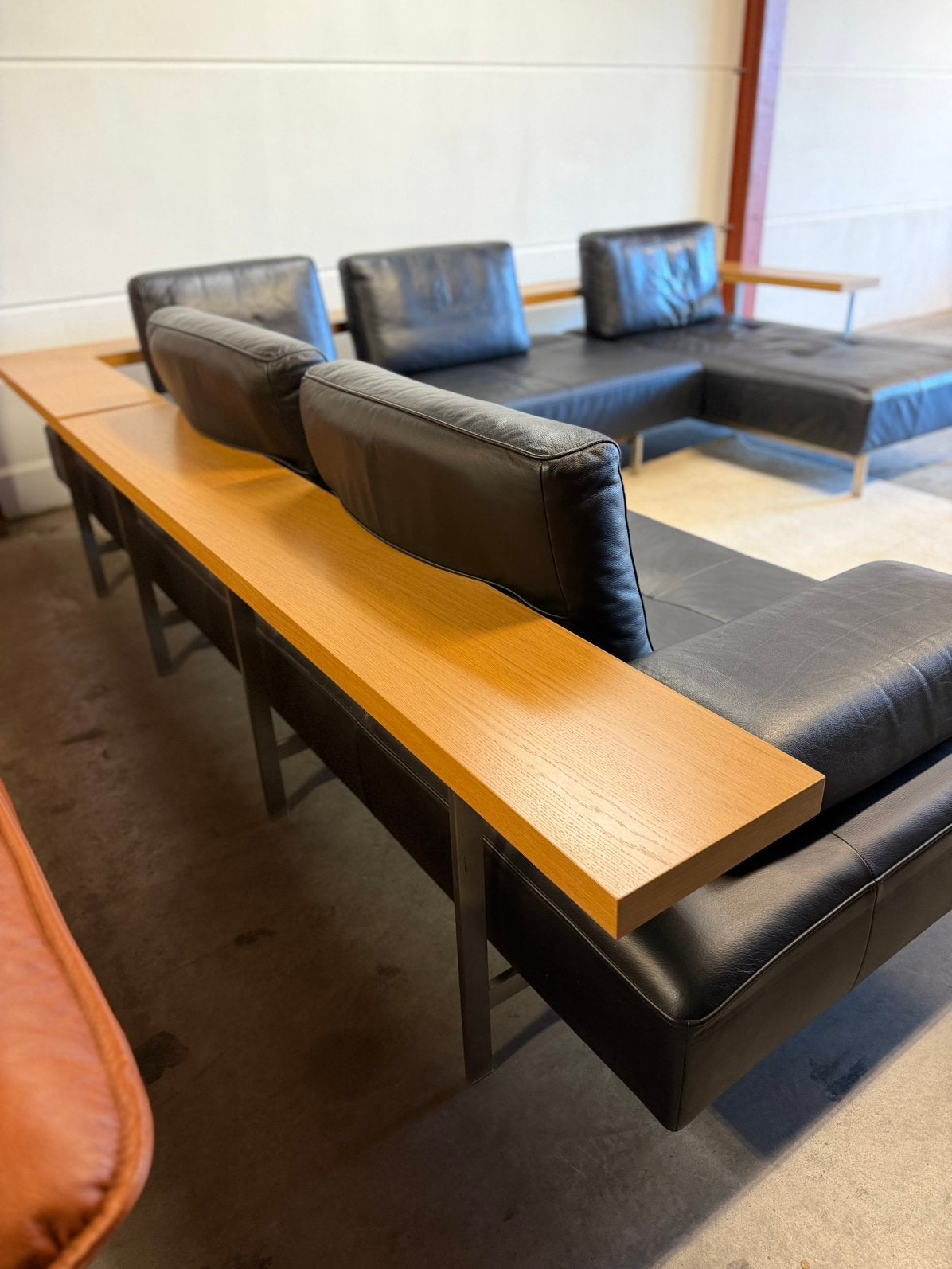 Foto 14 van Design leren hoekbank bankstel zwart leer Rolf Benz Dono