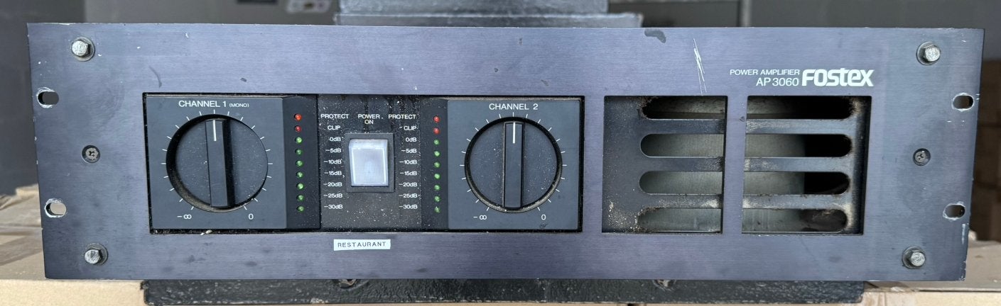 Fostex AP3060 Power Amplifier, Gebruikt, 120 watt of meer, Stereo, Ophalen