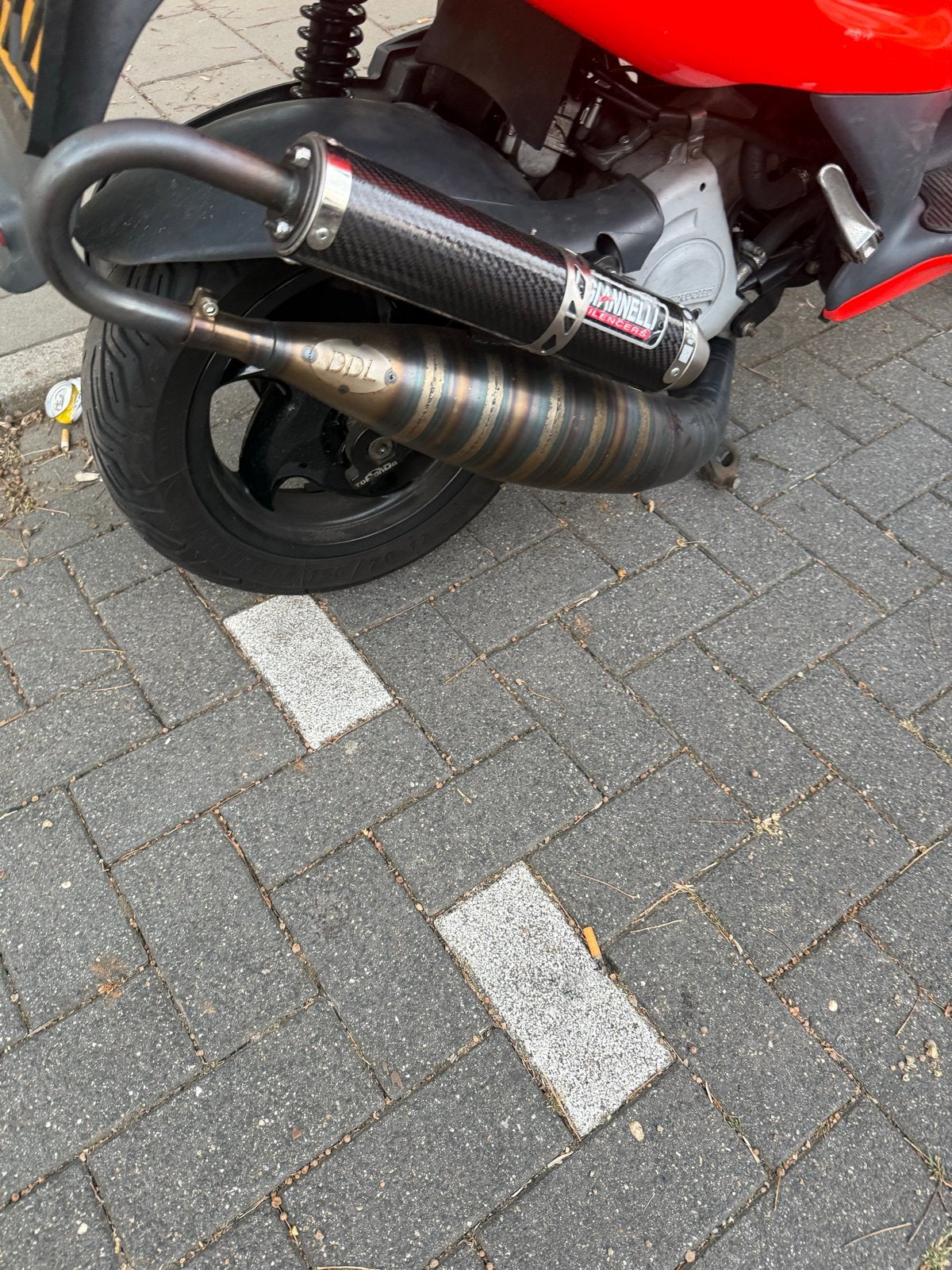 DDL v2 52 slag met giannelli demper (125/180cc), Ophalen of Verzenden, Gebruikt, Uitlaat, Overige merken