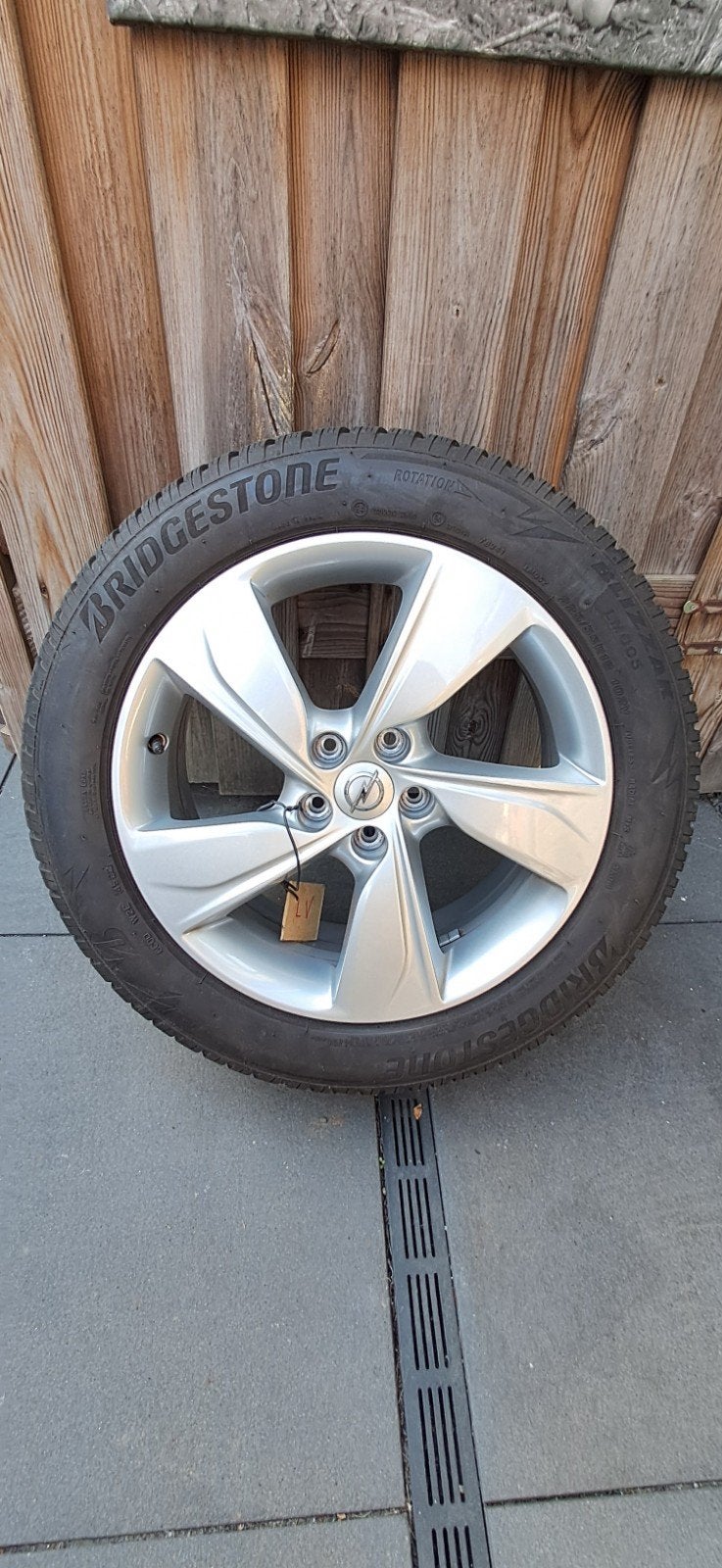 set opel velgen met Bridgestone winterbanden  225/55/18 102V, Ophalen, 18 inch, Gebruikt, Banden en Velgen