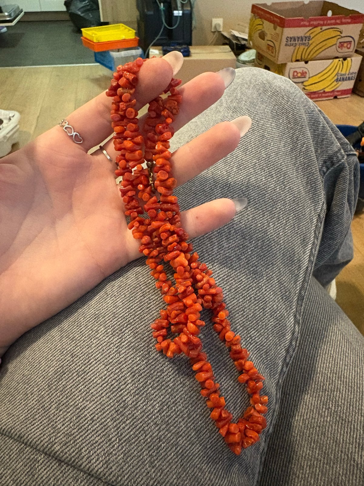 Echte koraal ketting, Ophalen of Verzenden, Gebruikt, Oranje, Steen of Mineraal