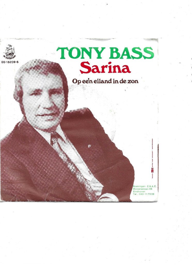 Single Tony Bass - Sarina, Ophalen of Verzenden, Gebruikt, 7 inch, Nederlandstalig