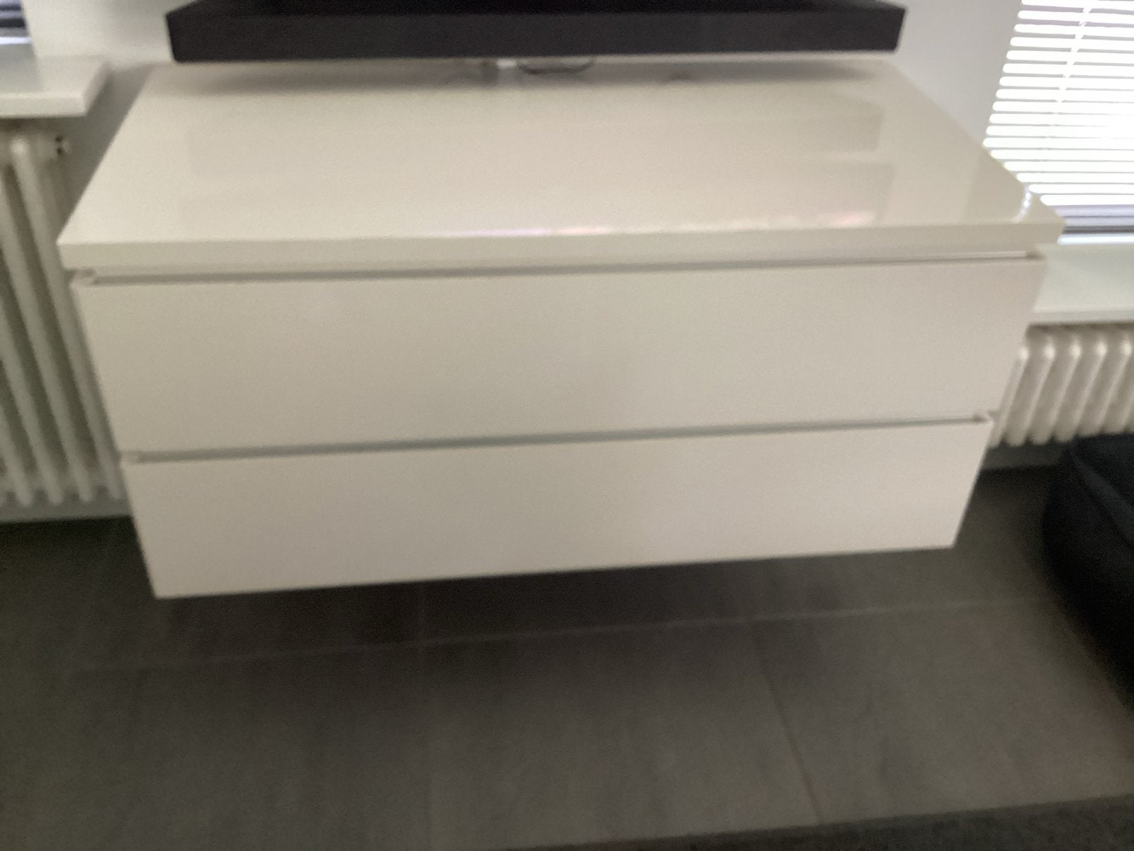 Interlubke hangkast offwhite voor stereo met lade, Ophalen, Gebruikt, 25 tot 50 cm, 50 tot 100 cm
