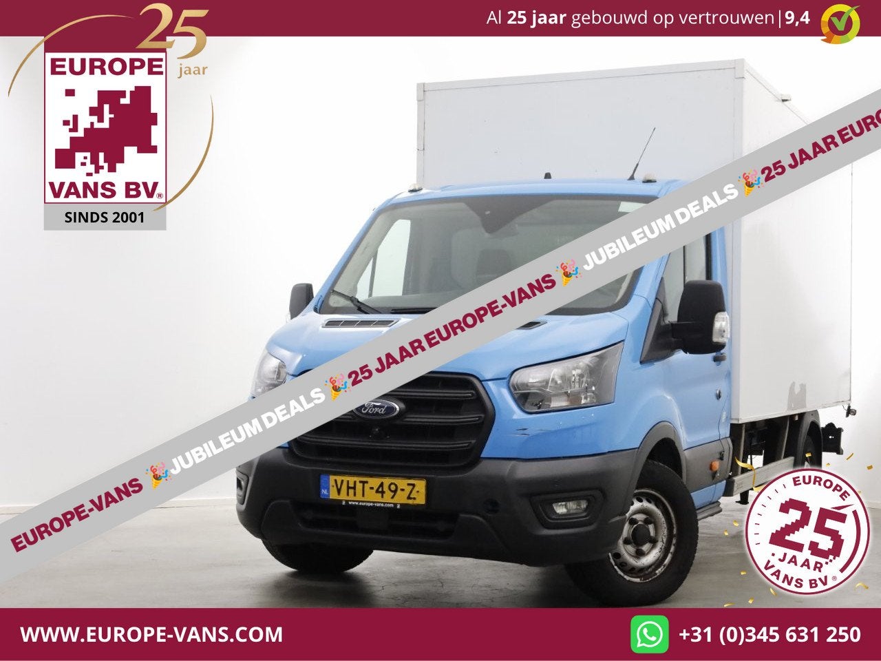 Ford Transit 350 2.0 TDCI 130pk E6 Bakwagen met achterdeuren, Auto's, Voorwielaandrijving, 15 km/l, Euro 6, Blauw