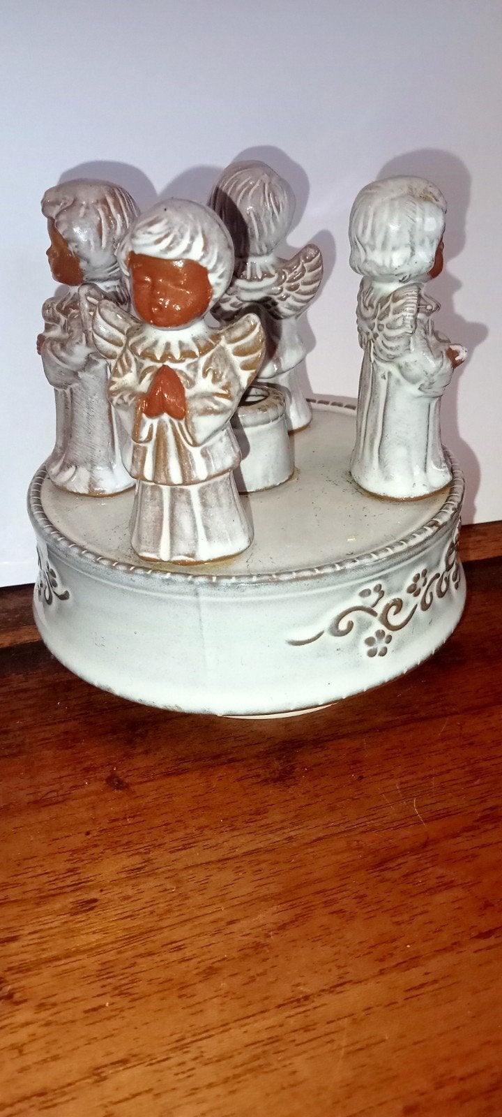 Vintage Keramische Speeldoos Engeltjes Jaren '70, Ophalen of Verzenden, Gebruikt