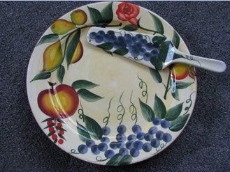 mooi vintage gebaksbord met taartschep, Antiek en Kunst, Ophalen of Verzenden