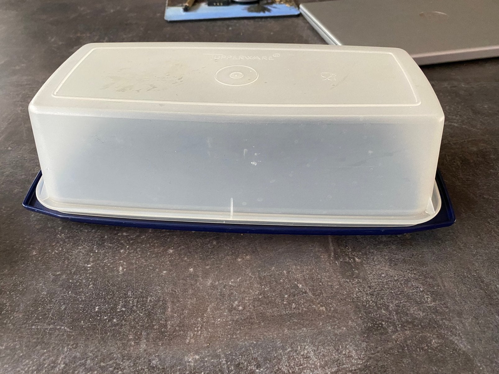 Tupperware cake bewaardoos, Gebruikt, Bewaardoos, Blauw, Ophalen of Verzenden