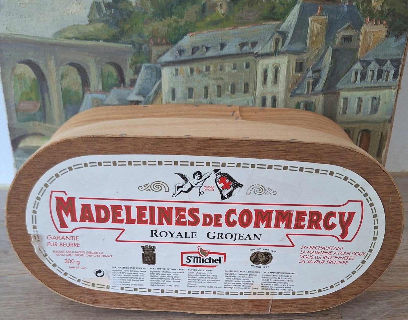 Authentieke Franse houten spanendoos, Madeleines, Ophalen of Verzenden