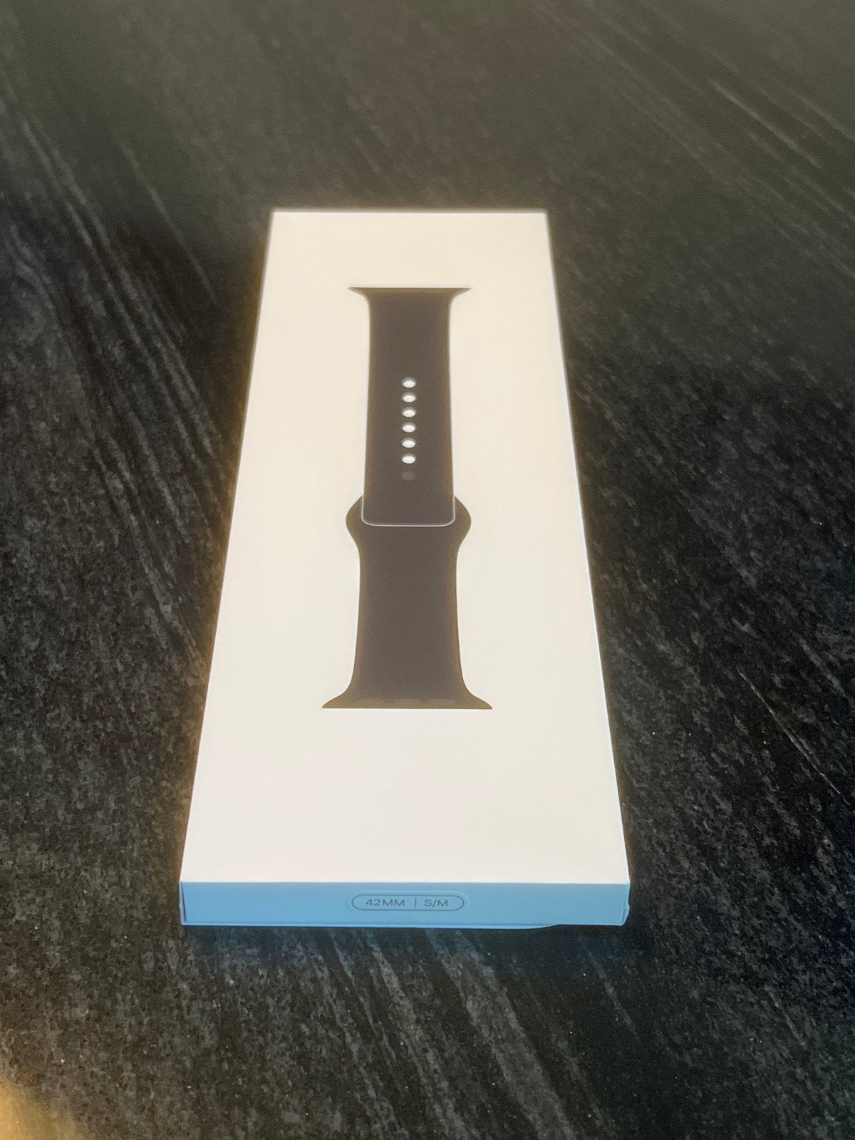 Nieuwe orginele Apple Watch Zwart Sportbandje 42mm S/M, Ophalen of Verzenden, Nieuw, Zwart, IOS