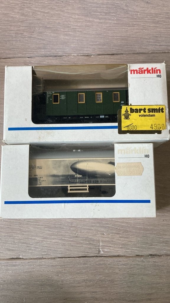 Marklin ho 4303 en Zeppelin wagons zgan, Wisselstroom, Verzenden, Wagon, Zo goed als nieuw