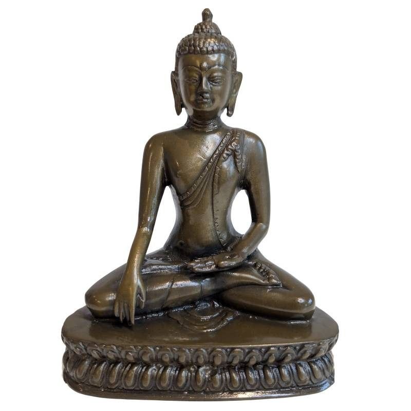 Nepalese bronzen Boeddha – Bhumisparsha mudra – 092, Gebruikt, 20 cm, Ophalen of Verzenden, Bruin