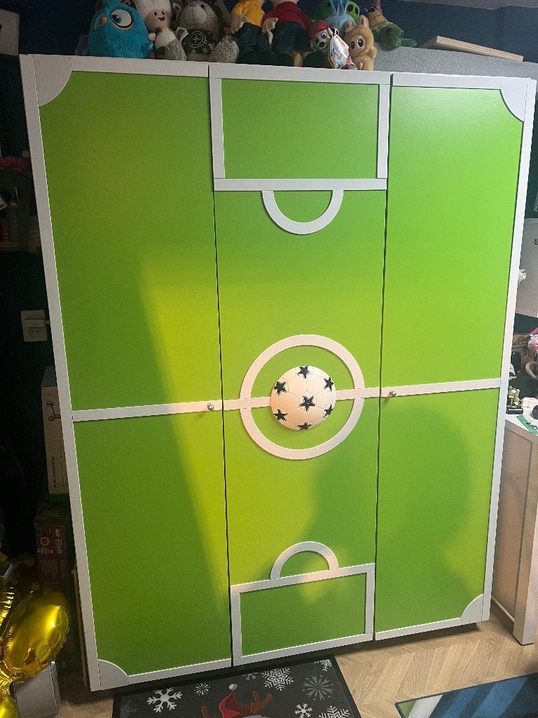 Voetbal slaapkamer, Gebruikt, 90 cm, Eenpersoons, Wit