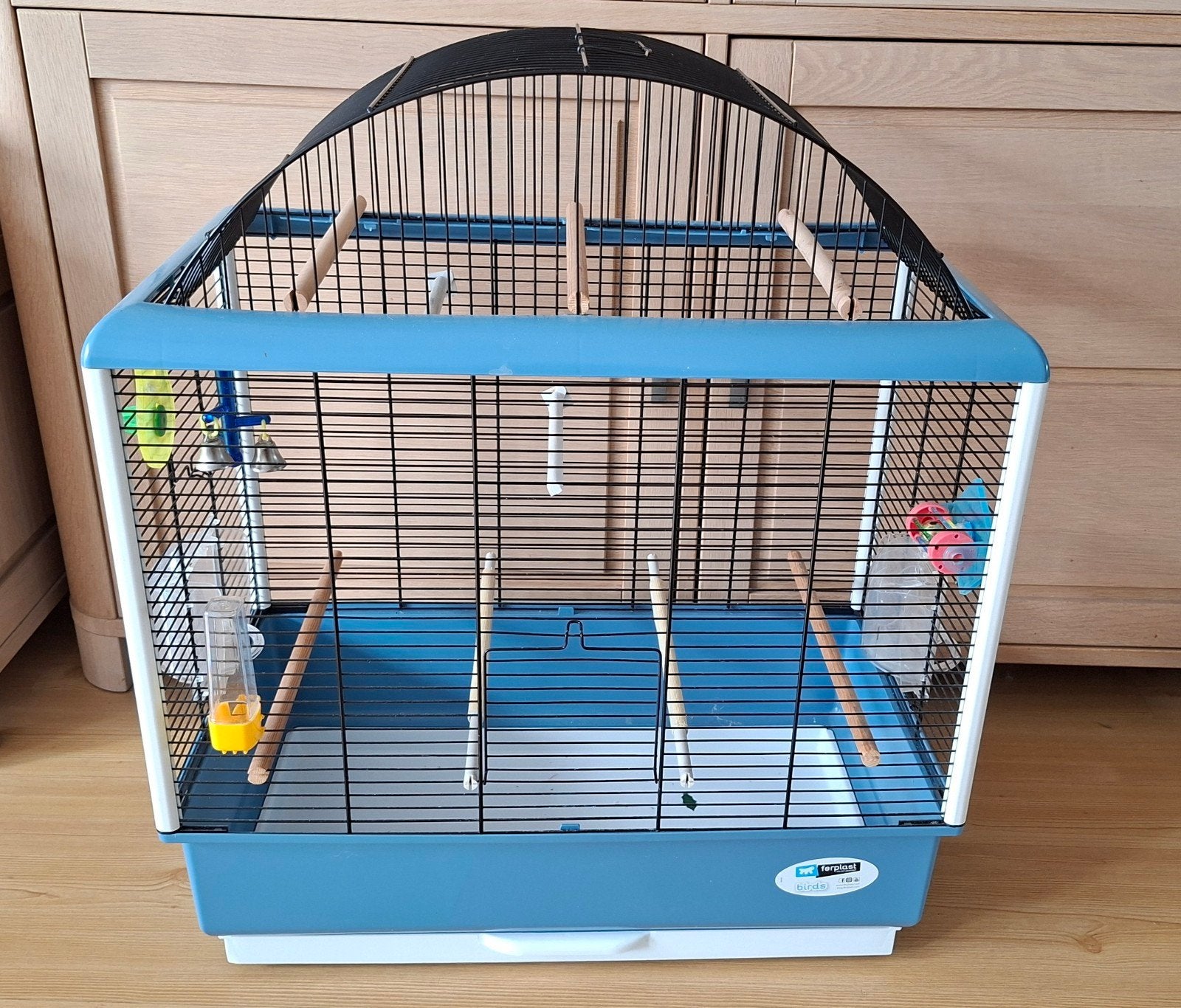 Vogelkooi zgan, Ophalen, Zo goed als nieuw, Metaal, Vogelkooi