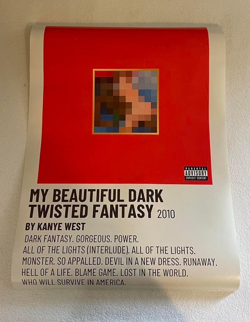 Poster Kanye West, Rechthoekig Staand, Ophalen of Verzenden, Zo goed als nieuw, A1 t/m A3