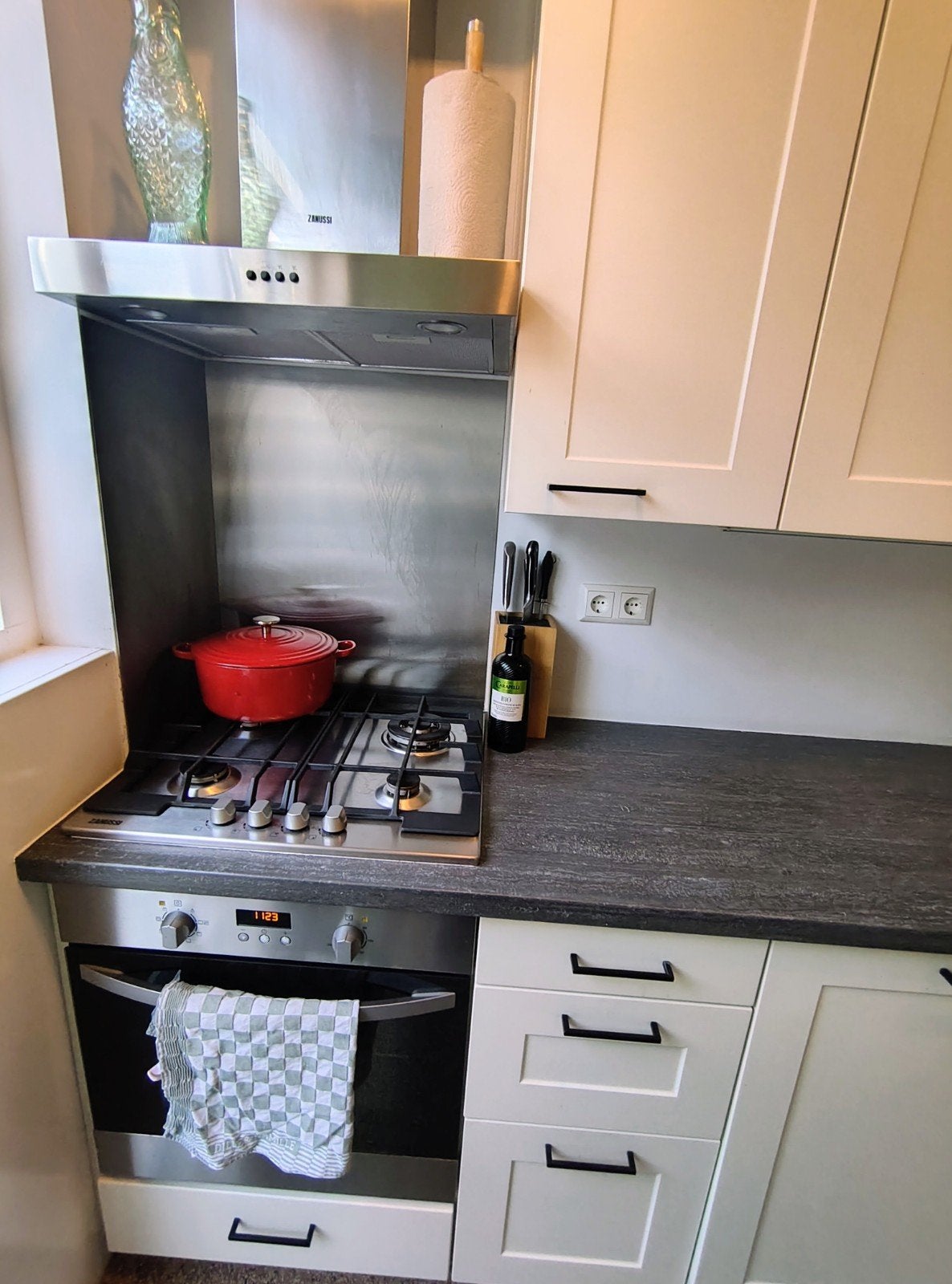Zanussi gaskookplaat 50x60 cm, Witgoed en Apparatuur, Kookplaten, Ophalen, Gebruikt, 4 kookzones, Inbouw