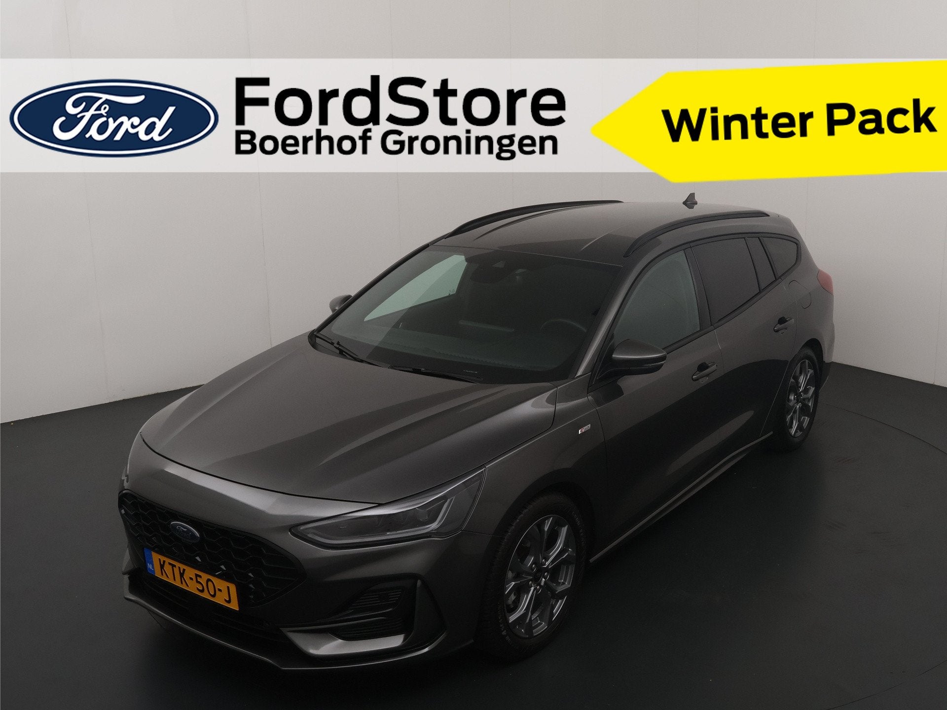 Ford FOCUS Wagon EcoBoost Hybrid 155 pk ST Line X | Winter P, 12 maanden, Stof, Gebruikt, Zwart