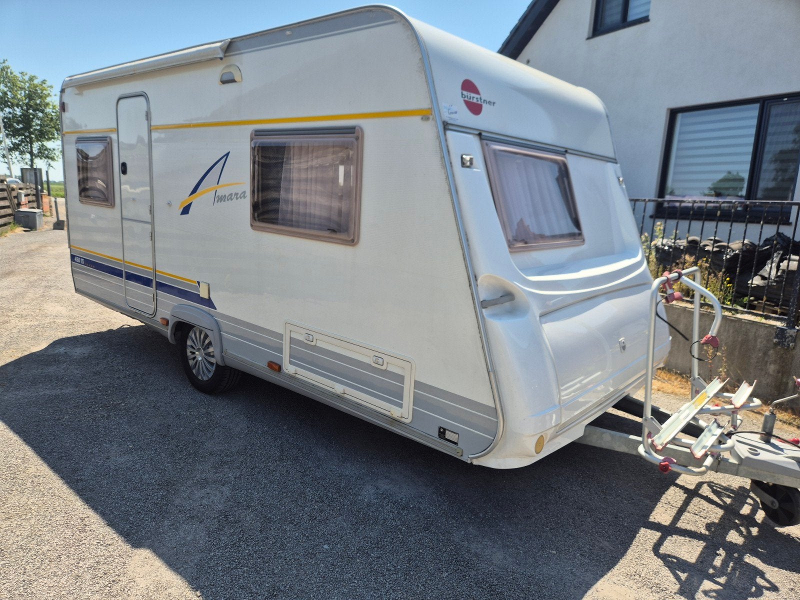 Burstner 450 TS Amara Luifel,Frans bed, Dinette, Standaardzit, Frans bed, Bedrijf, Schokbreker