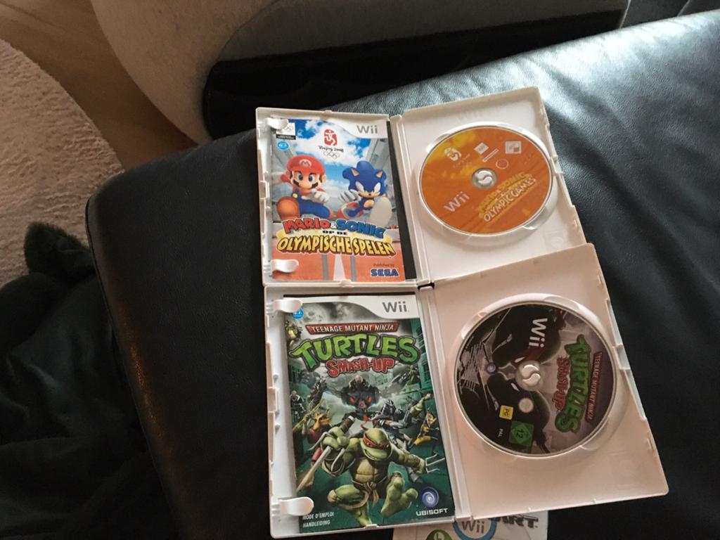Wii spellen: Mario & Sonic, Turtles Smash-Up, Mario Kart, Gebruikt, Eén computer, Ophalen of Verzenden, 3 spelers of meer