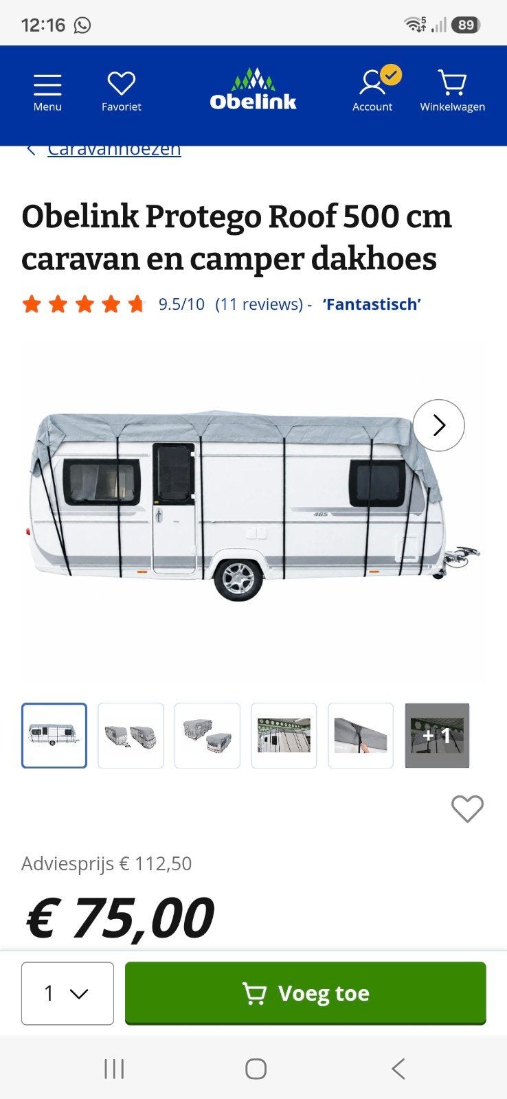 Protego Roof 500 cm caravan en camper dakhoes, Caravans en Kamperen, Ophalen, Nieuw
