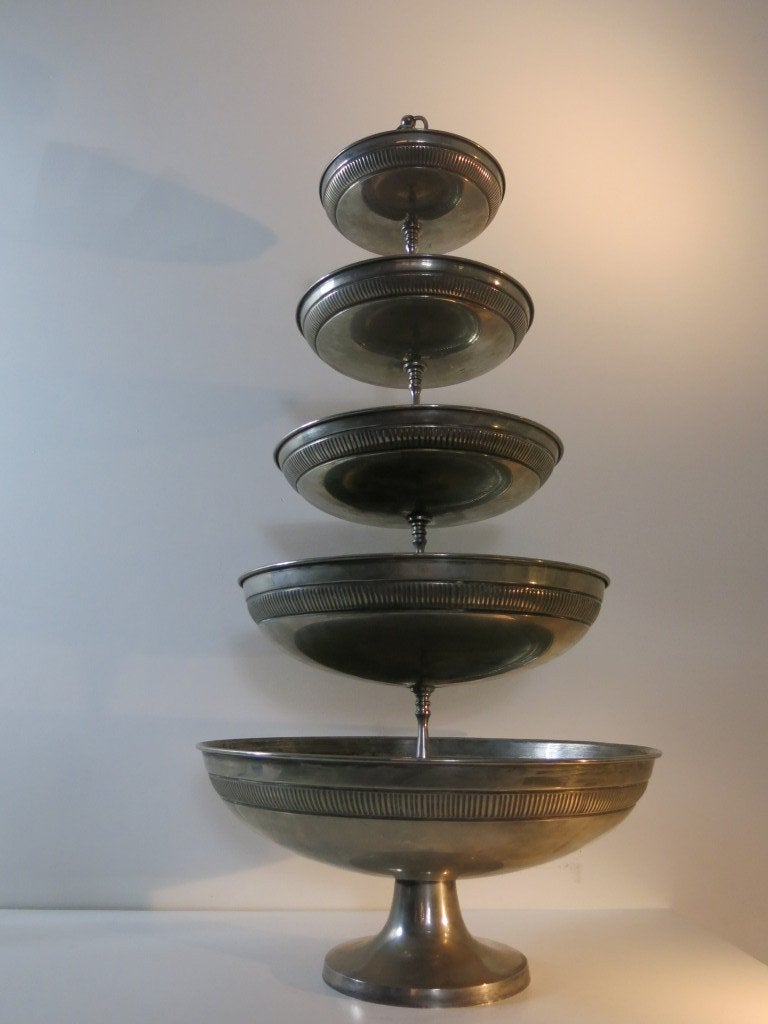 Prachtige XXL verzilverde etagère 110 cm, Ophalen of Verzenden