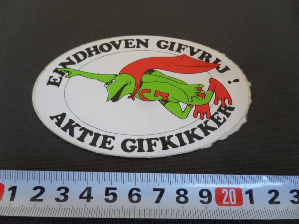 sticker EHV Gifvrij !  Aktie Gifkikker  strip Eindhoven, Ophalen, Zo goed als nieuw