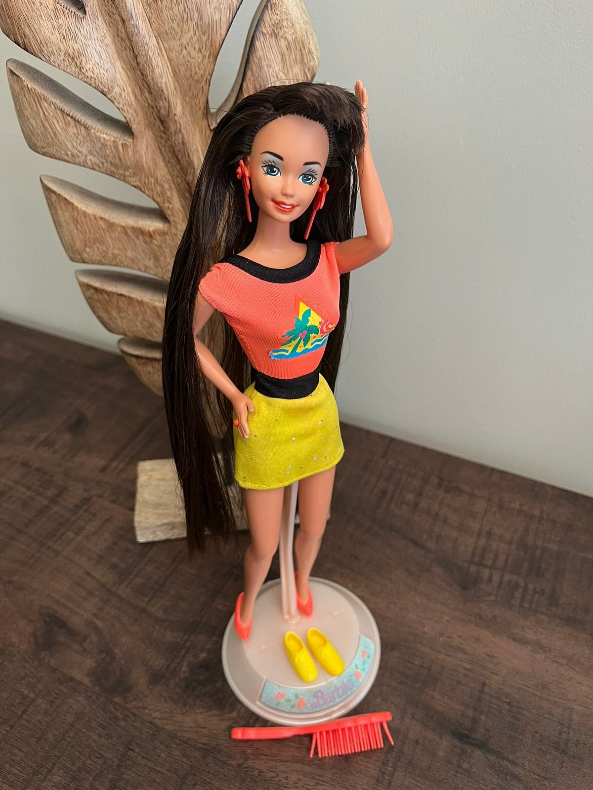 Glitter hair barbie brunette, Ophalen of Verzenden, Gebruikt, Barbie