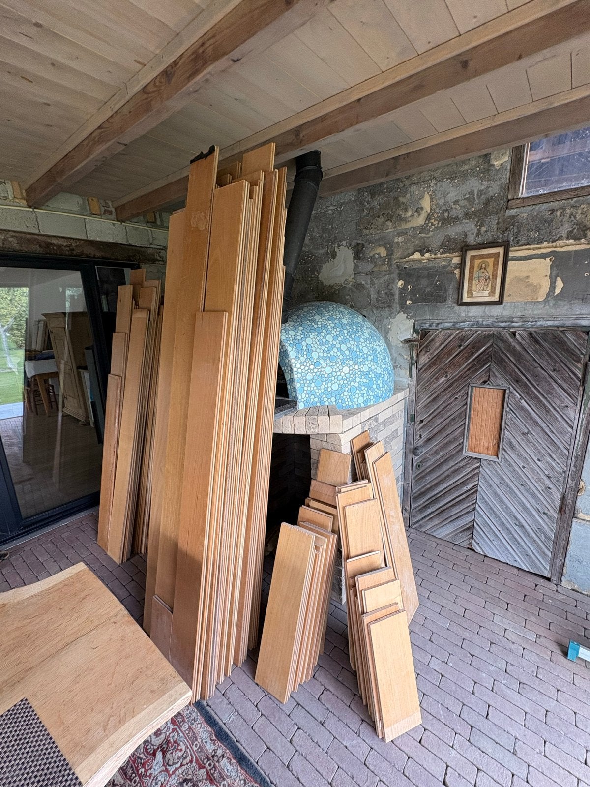 Hardhouten vloerplanken - circa 35 m2  TOP!, Ophalen, Gebruikt, Vloerdelen of -planken, 10 m² of meer