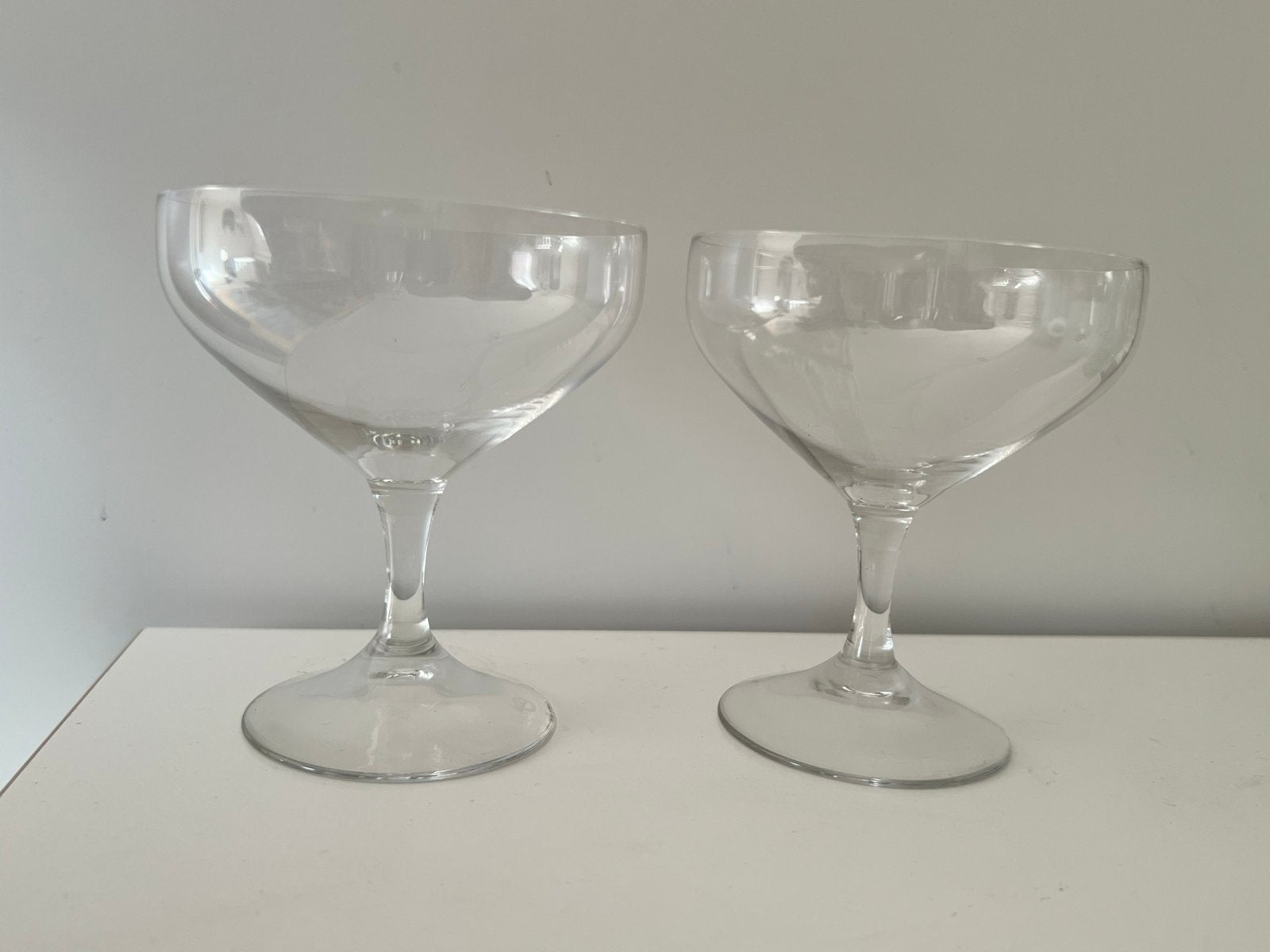2 Champagne Coupe Glazen K.P.C. de Bazel Leerdam 1917, Ophalen of Verzenden