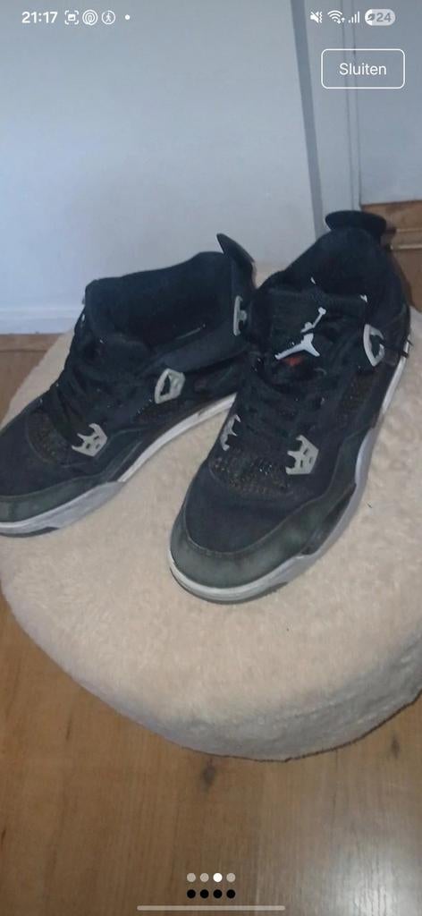 Jordan 4 Retro Zwarte Sneakers - Gedragen, Ophalen of Verzenden