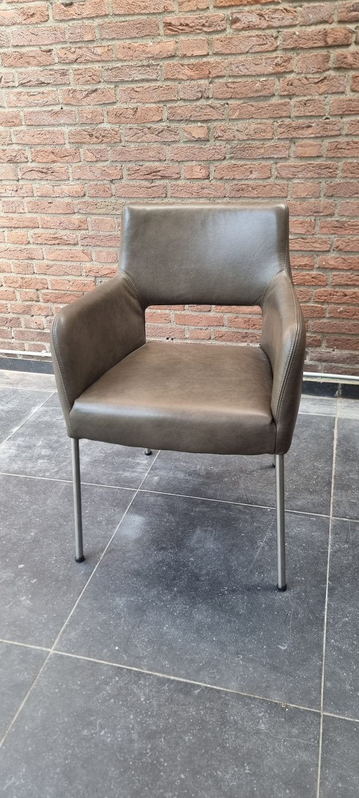 4 leren Eetkamerstoelen, Huis en Inrichting, Ophalen, Bruin, Algemeen, Leer
