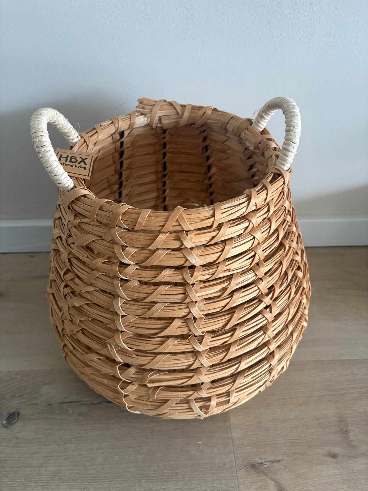 HBX Natural Living Mand - Riet - 20x33 cm, Gevlochten, Mand, Rond, Nieuw