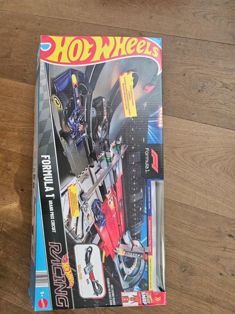 Hot Wheels F1 Grand Prix Circuit Racebaan + 3 F1-auto's, Kinderen en Baby's, Ophalen, Elektrisch, Hot Wheels