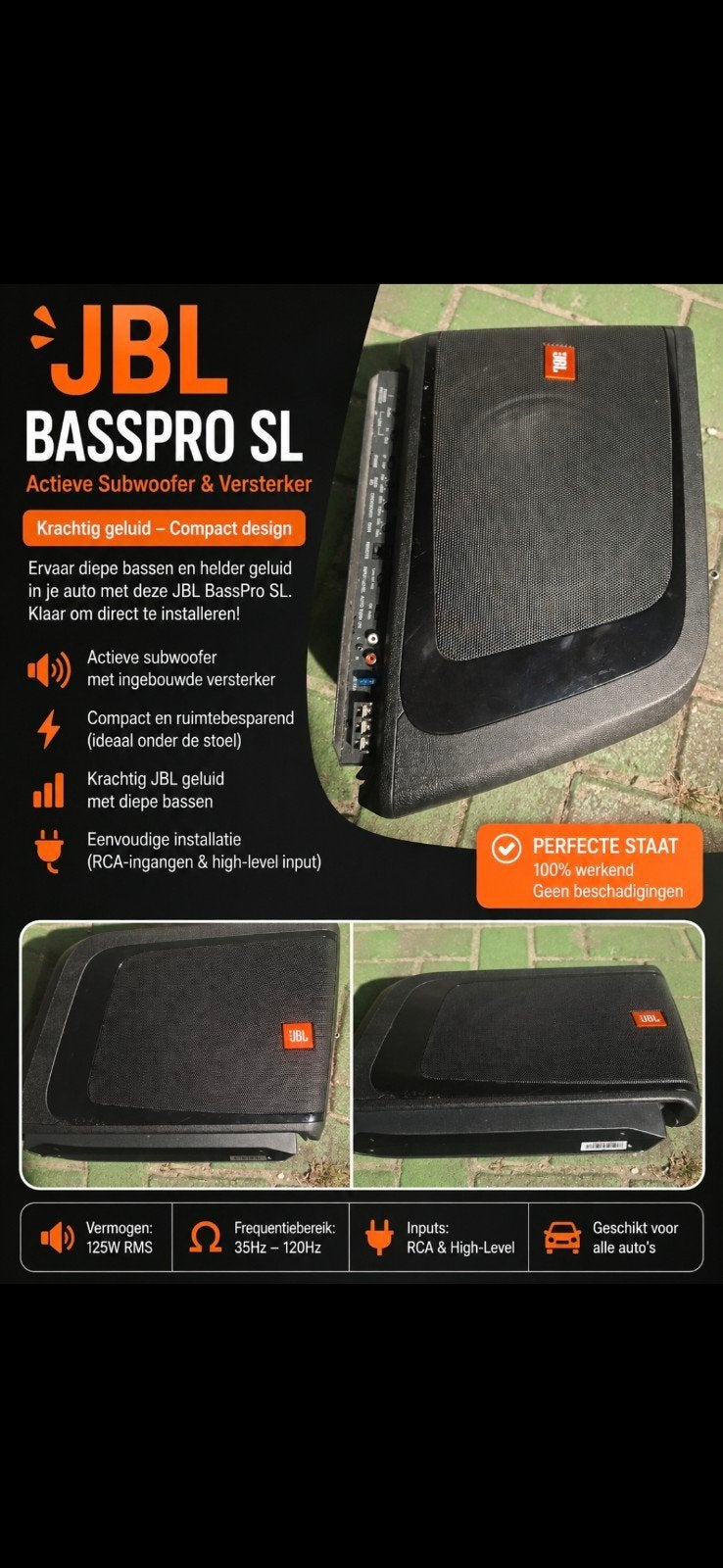 JBL BassPro SL Actieve Subwoofer - Compact & Krachtig, Ophalen of Verzenden, Zo goed als nieuw