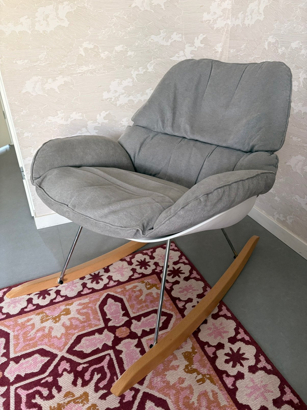 Rocker Lounge design schommelstoel, Ophalen, Zo goed als nieuw, Stof, 50 tot 75 cm