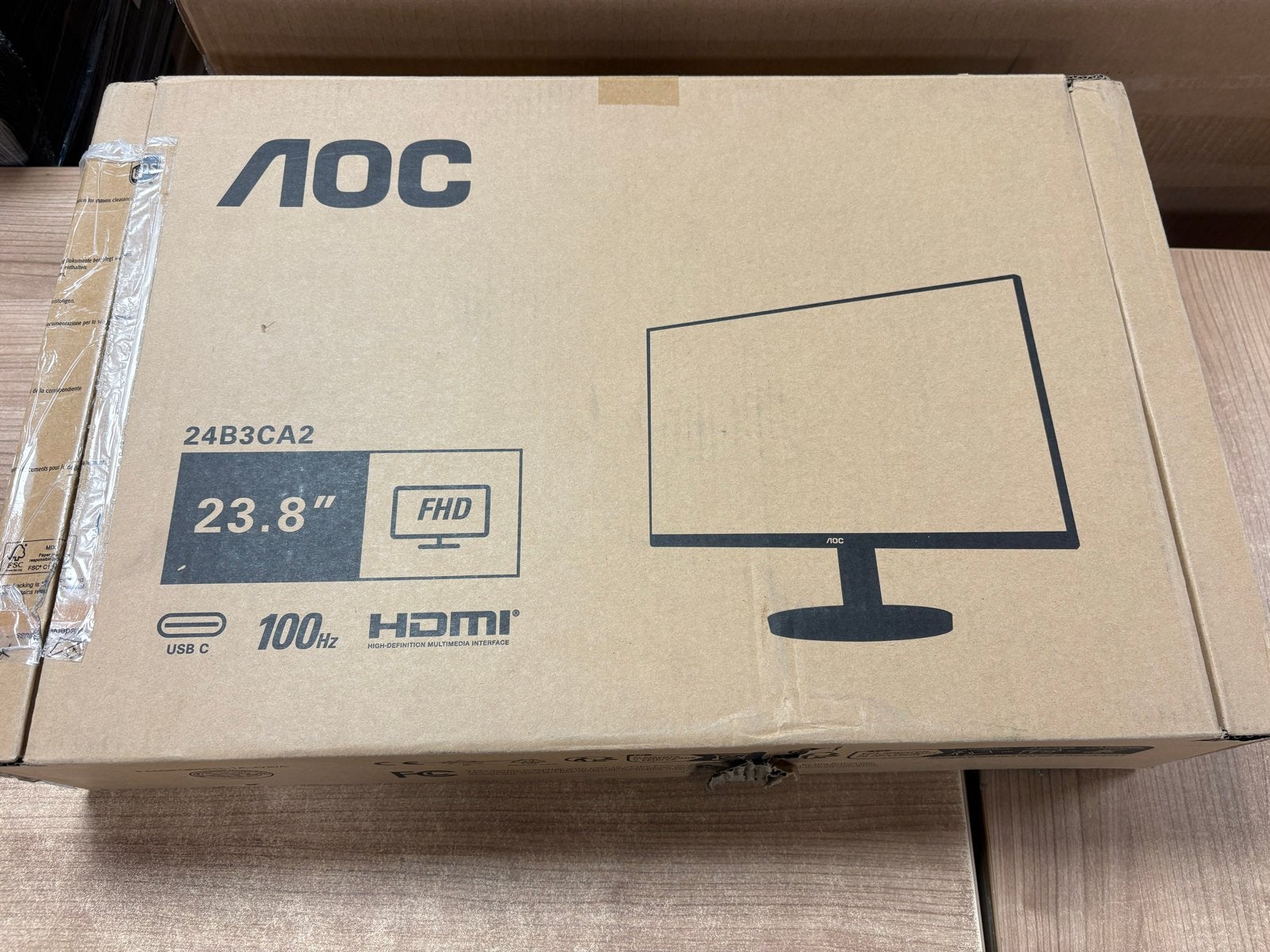 AOC 24B3CA2 23.8 inch Full HD Monitor USB-C 100Hz, HDMI, IPS, Full HD, Ophalen of Verzenden