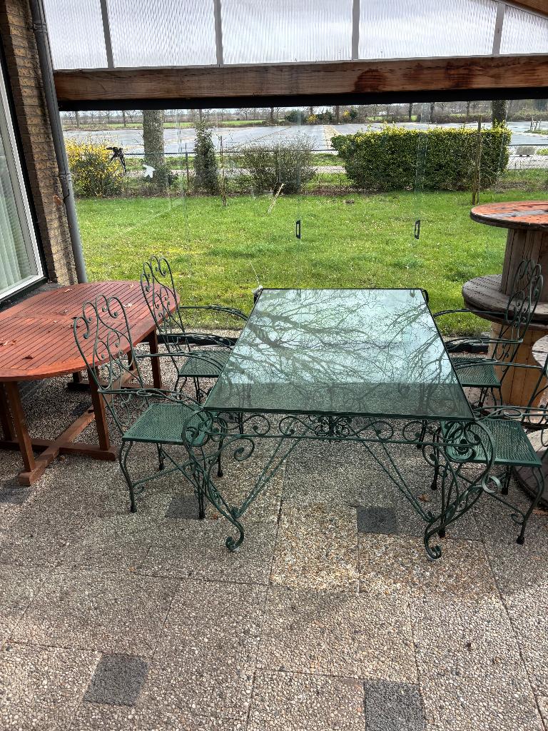 Brocante tuinmeubilair, Overige materialen, Gebruikt, Bank, 6 zitplaatsen