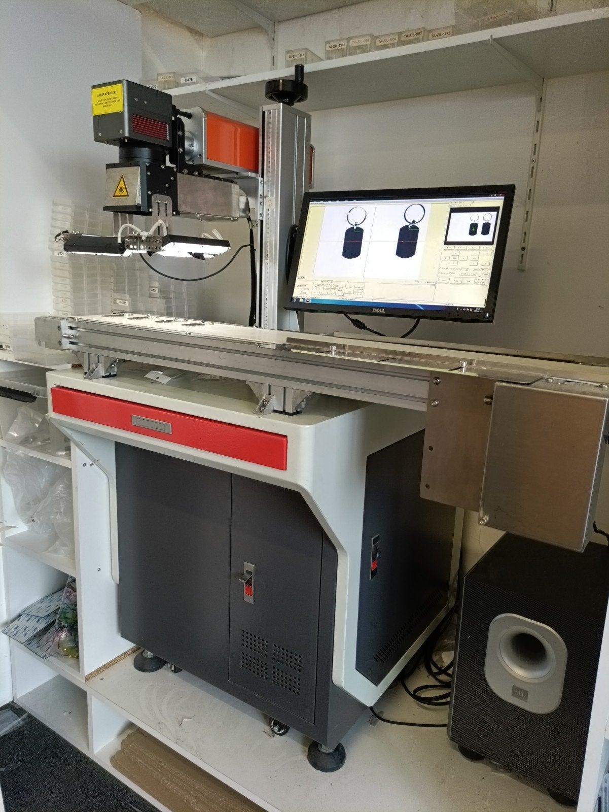 Fiber Laser Graveer machine, met camerasysteem, Zwart-en-wit printen, Printer, Zo goed als nieuw, Laser 4, laser
