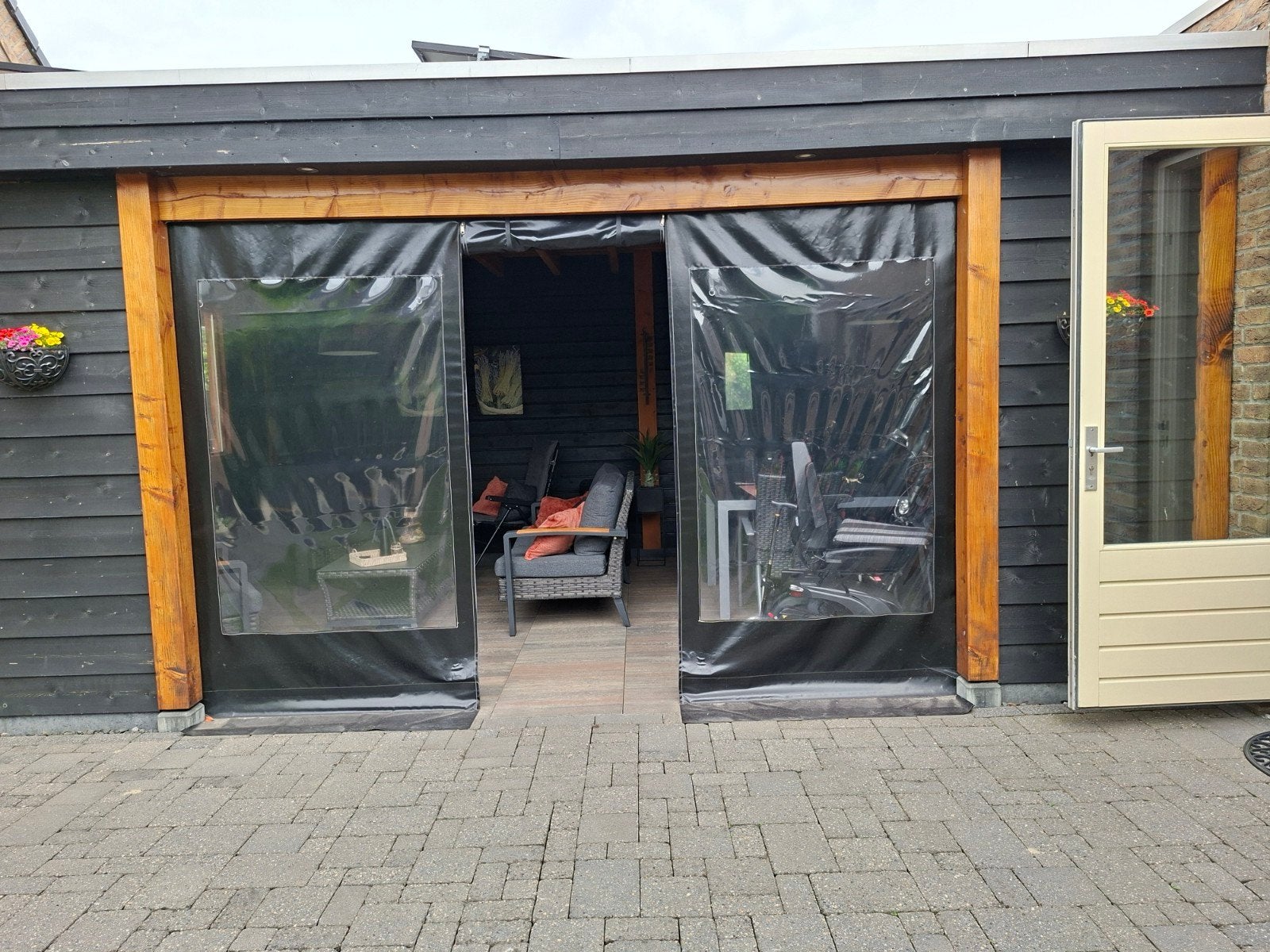 Zwart 240x365helemaal in orde, Tuin en Terras, Overkappingen, Ophalen of Verzenden, Veranda